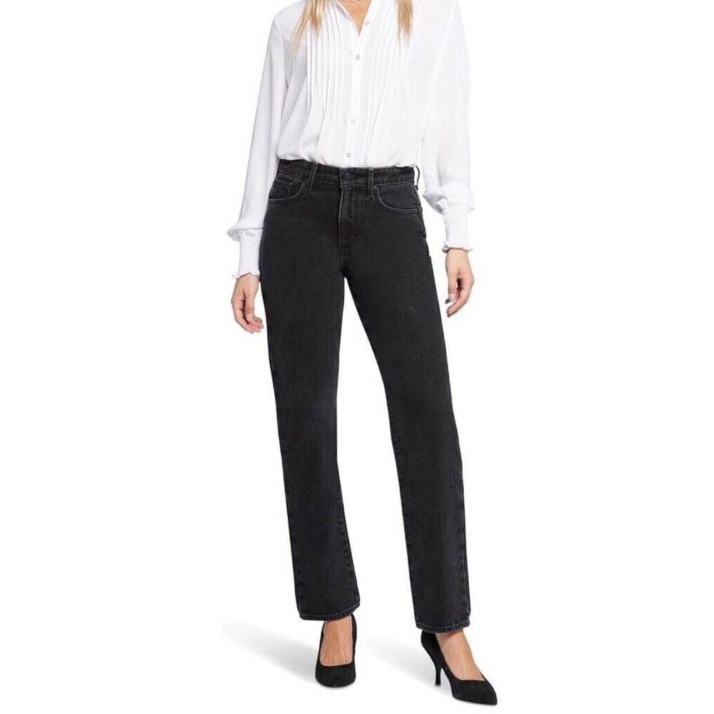 NYDJ Women's Size 31 Brooke High-Rise Loose Straight Jeans In Vintage Black